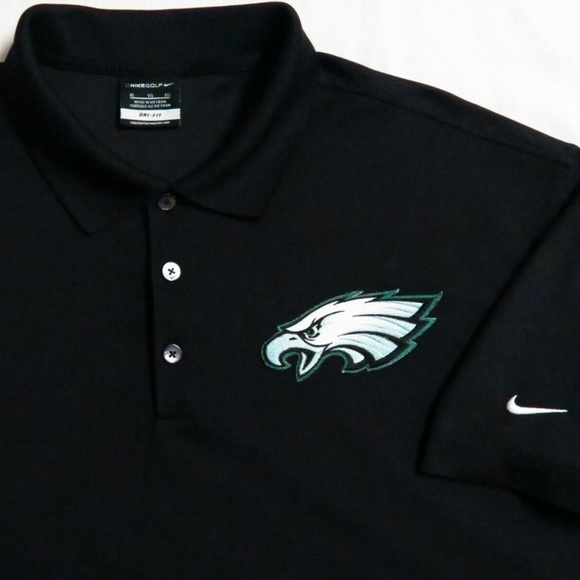 Large Black Nike Philadelphia Eagles Mens 84A Polo - Picture 2 of 8